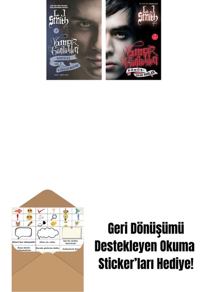 Vampir Günlükleri - Kurtuluş Vol. 2 Konuşulmayan + Vampir Günlükleri - Dönüş: Gölge Ruhlar + Okuma Sticker'ları