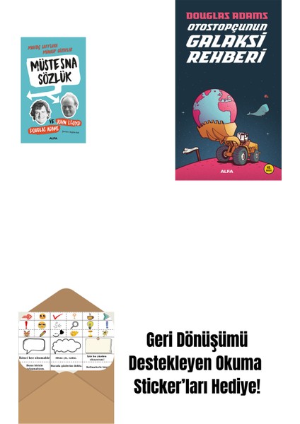Müstesna Sözlük + Otostopçunun Galaksi Rehberi + Okuma Sticker'ları