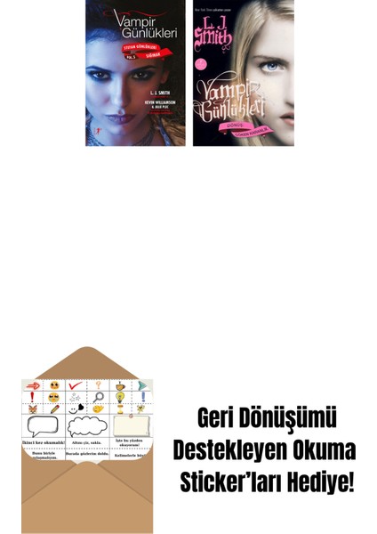 Vampir Günlükleri - Stefan Günlükleri Vol. 5 Sığınak + Vampir Günlükleri - Dönüş: Çöken Karanlık + Okuma Sticker'ları