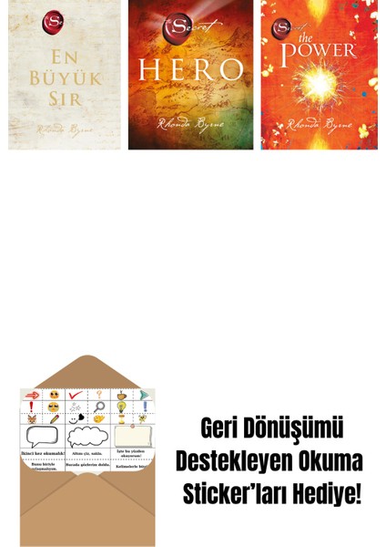 Rhonda Byrne 3 Kitap Set + Okuma Sticker'ları