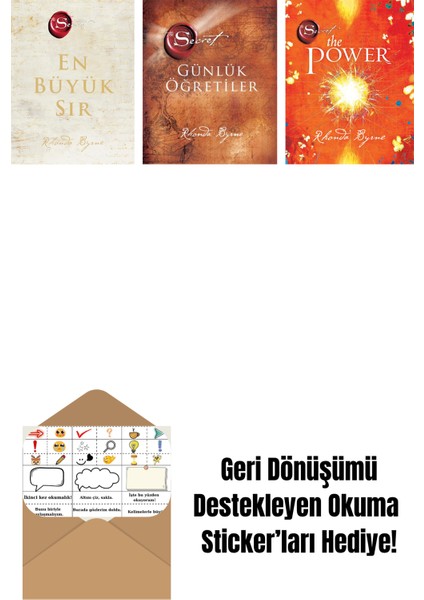 Rhonda Byrne 3 Kitap Set + Okuma Sticker'ları