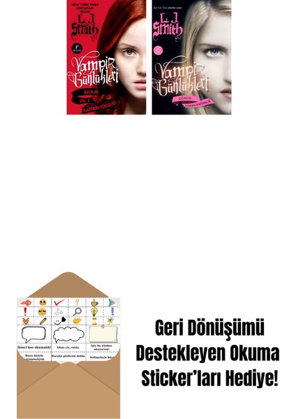 Vampir Günlükleri - Vol. 3 Kaderin Yükselişi + Vampir Günlükleri - Dönüş: Çöken Karanlık + Okuma Sticker'ları