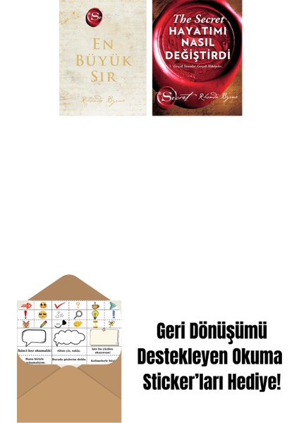 The Secret - En Büyük Sır (Ciltli) + The Secret - Hayatımı Nasıl Değiştirdi (Ciltli) + Okuma Sticker'ları