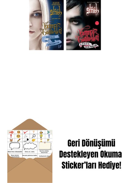 Vampir Günlükleri - Kurtuluş Vol. 1 Görünmeyen + Vampir Günlükleri - Dönüş: Gölge Ruhlar + Okuma Sticker'ları