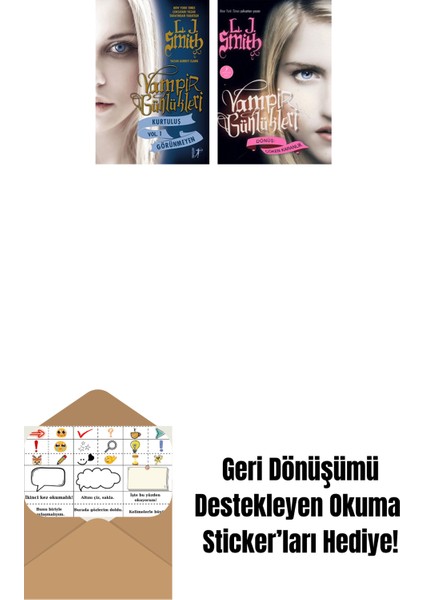 Vampir Günlükleri - Kurtuluş Vol. 1 Görünmeyen + Vampir Günlükleri - Dönüş: Çöken Karanlık + Okuma Sticker'ları