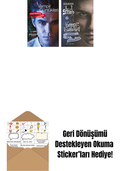 Vampir Günlükleri - Stefan Günlükleri Vol. 4 Karındeşen + Vampir Günlükleri - Kurtuluş Vol. 2 Konuşulmayan + Okuma Sticker'ları