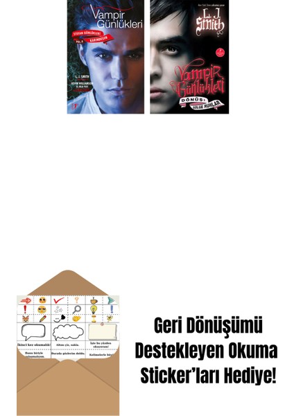 Vampir Günlükleri - Stefan Günlükleri Vol. 4 Karındeşen + Vampir Günlükleri - Dönüş: Gölge Ruhlar + Okuma Sticker'ları