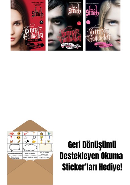 L. J. Smith 3 Kitap Set + Okuma Sticker'ları