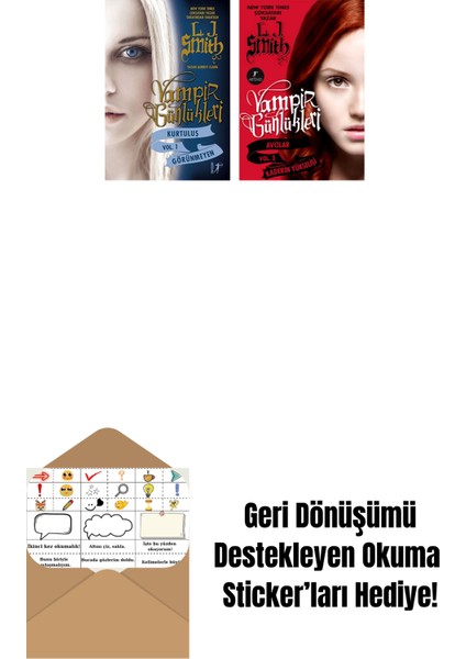 Vampir Günlükleri - Kurtuluş Vol. 1 Görünmeyen + Vampir Günlükleri - Vol. 3 Kaderin Yükselişi + Okuma Sticker'ları
