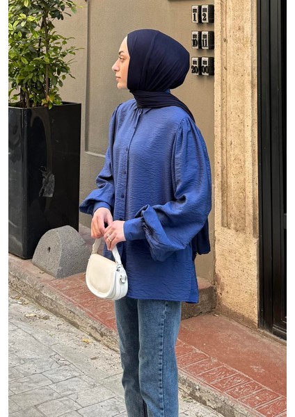 Sedef Balon Kol Gömlek Lacivert fiyatları