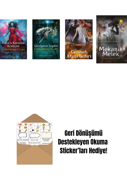 Cassandra Clare 4 Kitap Set + Okuma Sticker'ları
