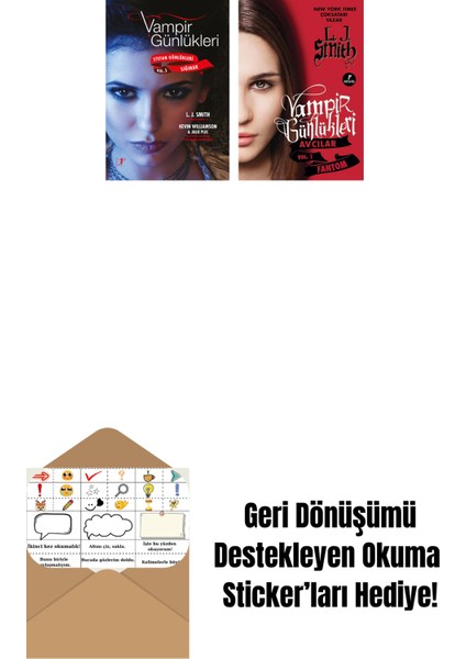 Vampir Günlükleri - Stefan Günlükleri Vol. 5 Sığınak + Vampir Günlükleri - Avcılar Vol.1 Fantom + Okuma Sticker'ları