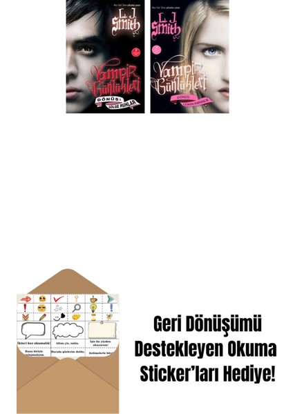 Vampir Günlükleri - Dönüş: Gölge Ruhlar + Vampir Günlükleri - Dönüş: Çöken Karanlık + Okuma Sticker'ları