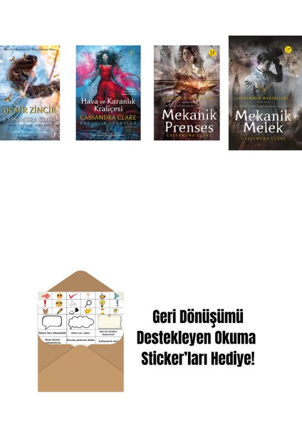 Cassandra Clare 4 Kitap Set + Okuma Sticker'ları