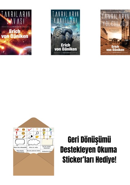 Erich Von Daniken 3 Kitap Set + Okuma Sticker'ları