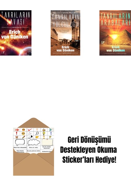 Erich Von Daniken 3 Kitap Set + Okuma Sticker'ları