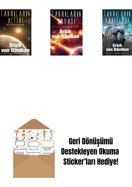 Erich Von Daniken 3 Kitap Set + Okuma Sticker'ları