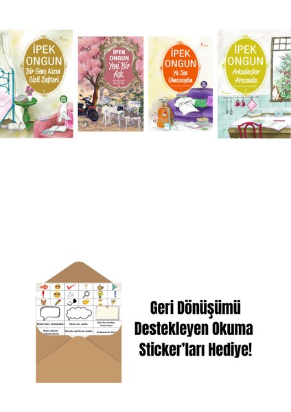 Ipek Ongun 4 Kitap Set + Okuma Sticker'ları