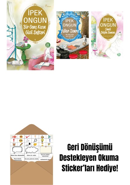 Ipek Ongun 3 Kitap Set + Okuma Sticker'ları