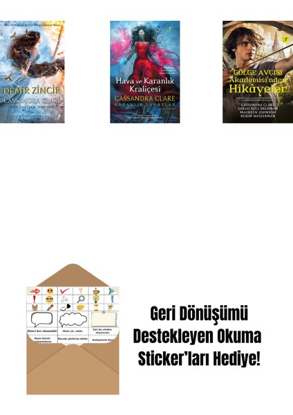 Cassandra Clare 3 Kitap Set + Okuma Sticker'ları