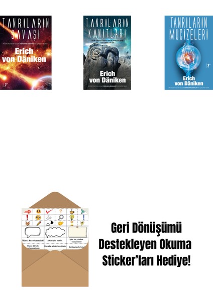 Erich Von Daniken 3 Kitap Set + Okuma Sticker'ları