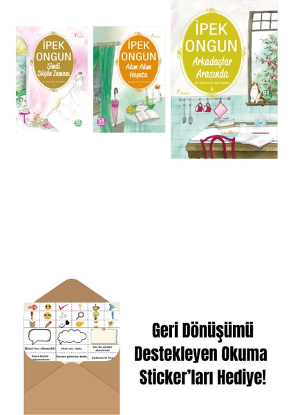 Ipek Ongun 3 Kitap Set + Okuma Sticker'ları