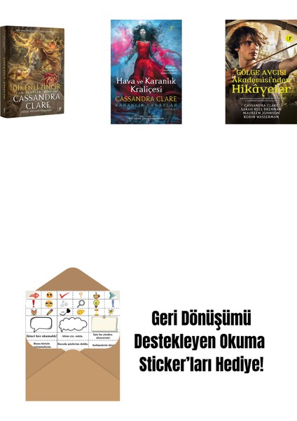 Cassandra Clare 3 Kitap Set + Okuma Sticker'ları