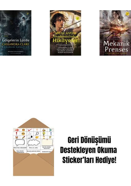 Cassandra Clare 3 Kitap Set + Okuma Sticker'ları
