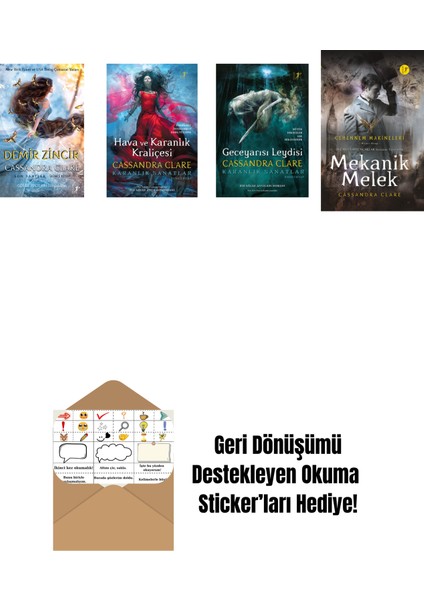 Cassandra Clare 4 Kitap Set + Okuma Sticker'ları