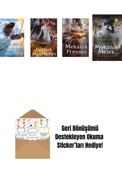 Cassandra Clare 4 Kitap Set + Okuma Sticker'ları