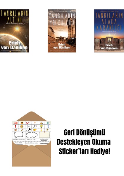 Erich Von Daniken 3 Kitap Set + Okuma Sticker'ları