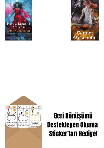 Hava ve Karanlık Kraliçesi (Ciltli) + Cennet Ateşi Şehri + Okuma Sticker'ları