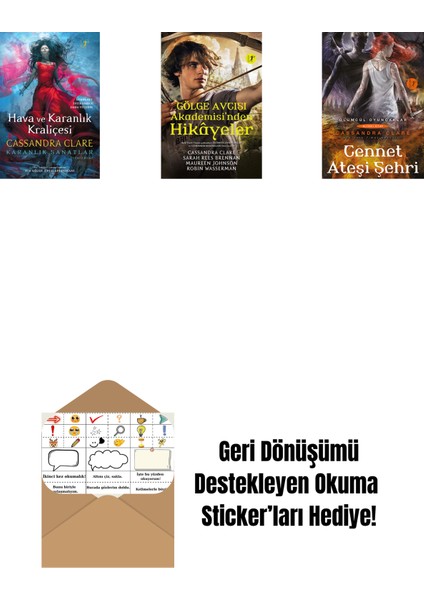 Cassandra Clare 3 Kitap Set + Okuma Sticker'ları