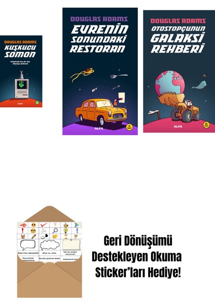 Douglas Adams 3 Kitap Set + Okuma Sticker'ları