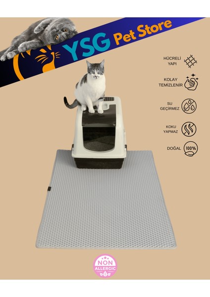 Kedi Kumu Paspası - Kedi Tuvalet Önü Paspası (M Boy) 40x55
