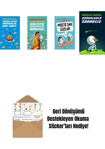 Douglas Adams 4 Kitap Set + Okuma Sticker'ları