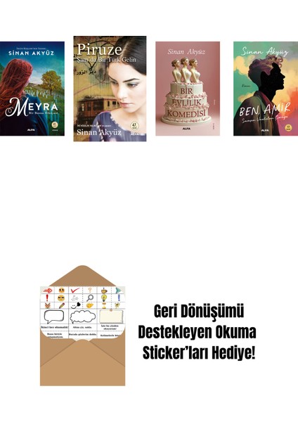 Sinan Akyüz 4 Kitap Set + Okuma Sticker'ları