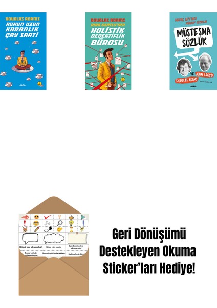 Douglas Adams 3 Kitap Set + Okuma Sticker'ları