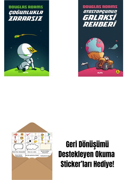 Çoğunlukla Zararsız + Otostopçunun Galaksi Rehberi + Okuma Sticker'ları