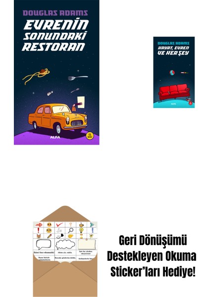 Evrenin Sonundaki Restoran + Hayat Evren ve Her Şey + Okuma Sticker'ları