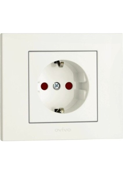 12 Adet Çocuk Korumalı Topraklı Priz Grano Beyaz Çerçeveli