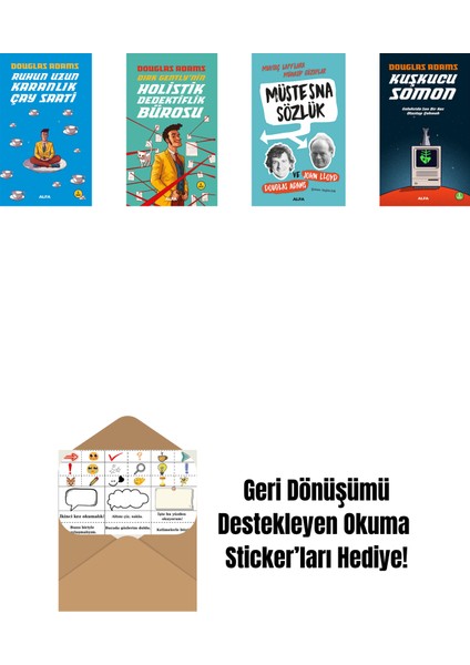 Douglas Adams 4 Kitap Set + Okuma Sticker'ları