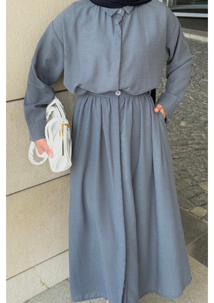 Pera Keten Etekli Takım Gri modelleri