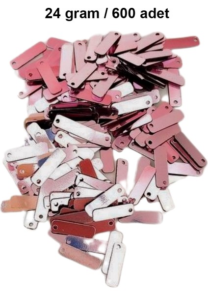 Bakır 15 x 5 mm Dantel Oya Yazma Halhal Abiye Lazer Kesim Pul 600 Adet / 24 Gram