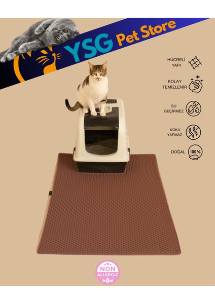Kedi Kumu Paspası - Kedi Tuvalet Önü Paspası (M Boy) 40x55