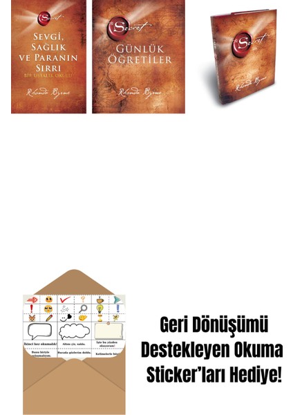 Rhonda Byrne 3 Kitap Set + Okuma Sticker'ları