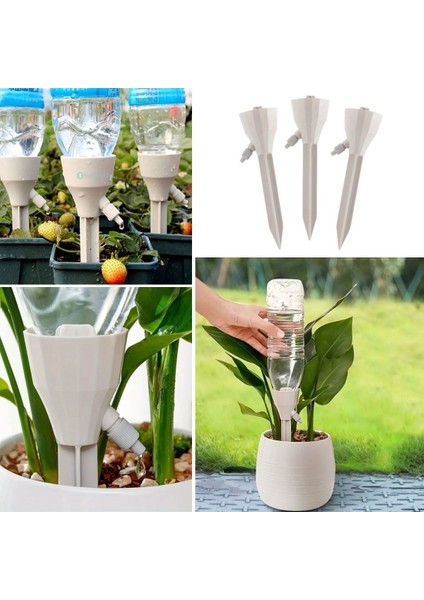 ® Ayarlanabilir Akış Hızına Sahip Damlama Sulama Çivileri 3lü Otomatik Bitki Sulama Aparatı Tüm Pet Şişelere Uyumlu