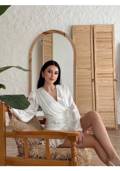 Askılı Kuşaklı Volan Detaylı Elbise fiyatları