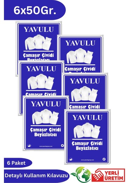 Çamaşır Çividi Mavi Toz Çivit Çamaşır Beyazlatıcı Çamaşır Çiviti 6 Paket 50GR