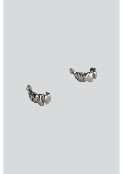 Gümüş Renk Tırtıklı Küpe